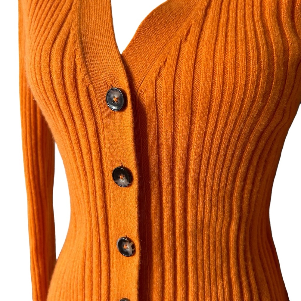 Reformation Orange Ribbed Cardigan - Picture 6 of 9